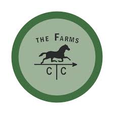 Logo of The Farms CC with a horse silhouette.