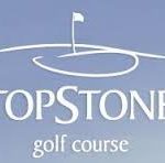 Logo of Topstone Golf Course with a flag and hole graphic.