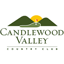 Logo of Candlewood Valley Country Club featuring green hills and a golf flag.